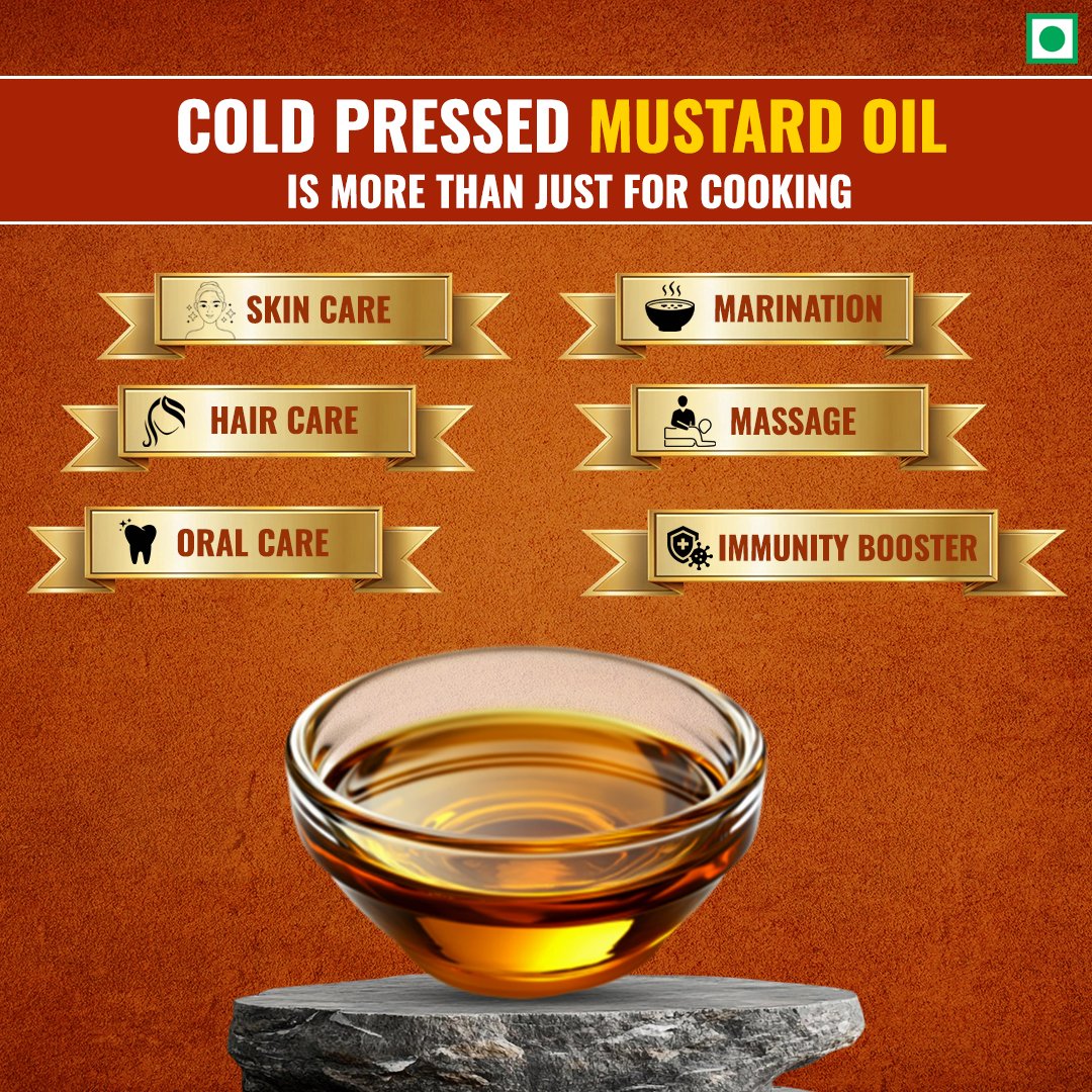 BanshiVaidik Cold Pressed Mustard Oil (5 L) | 100% Pure Kachi Ghani | Bulk Pack | FSSAI Certified