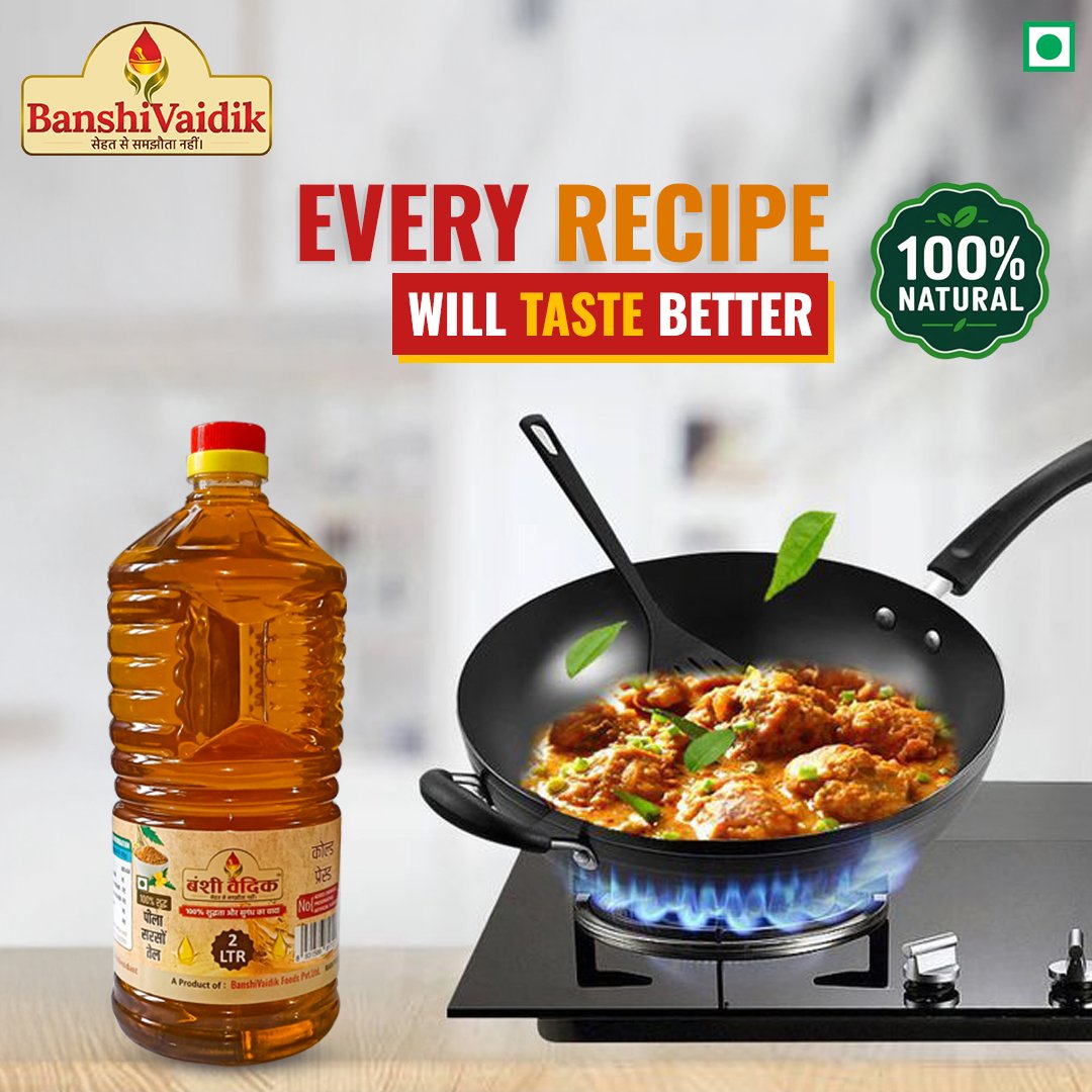 BanshiVaidik Suvarna Peeli Sarson 2Ltr. Cold Pressed Oil