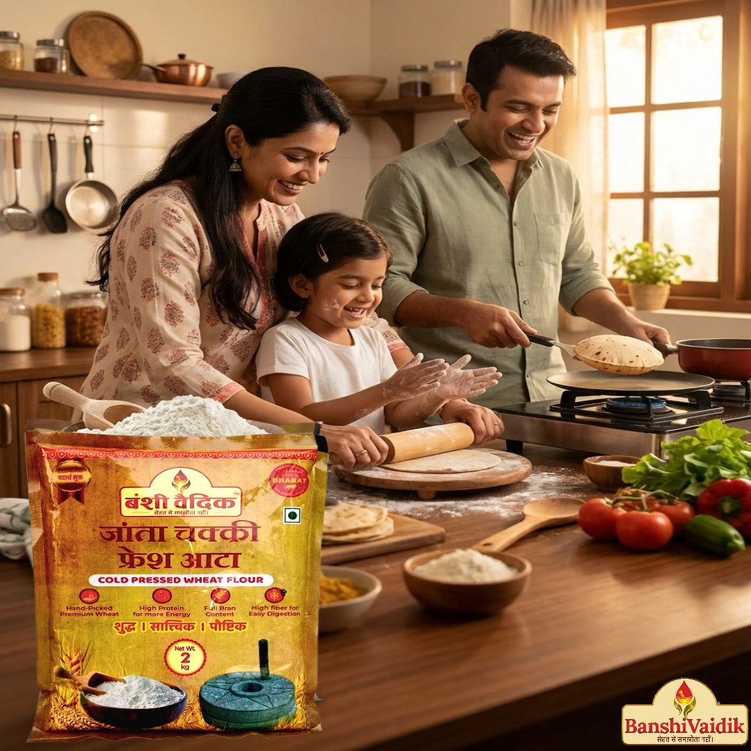 Jata Chakki Fresh Vaidic Atta 3Kg. Pack