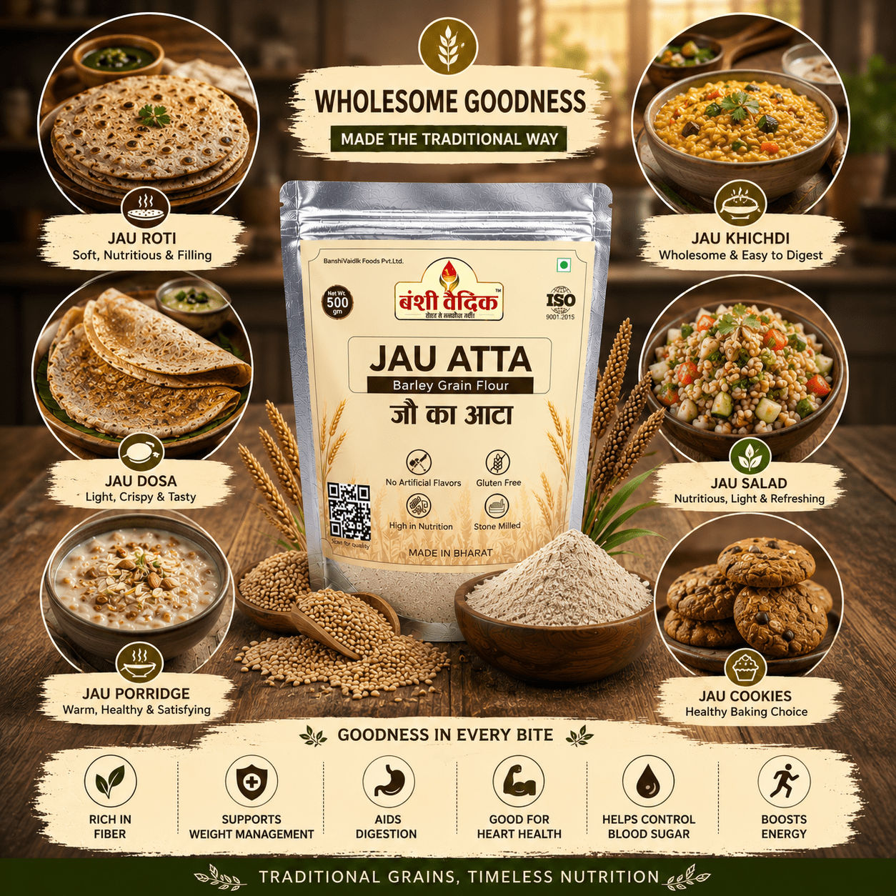 Jau Atta(Barley Flour) 500Gm.