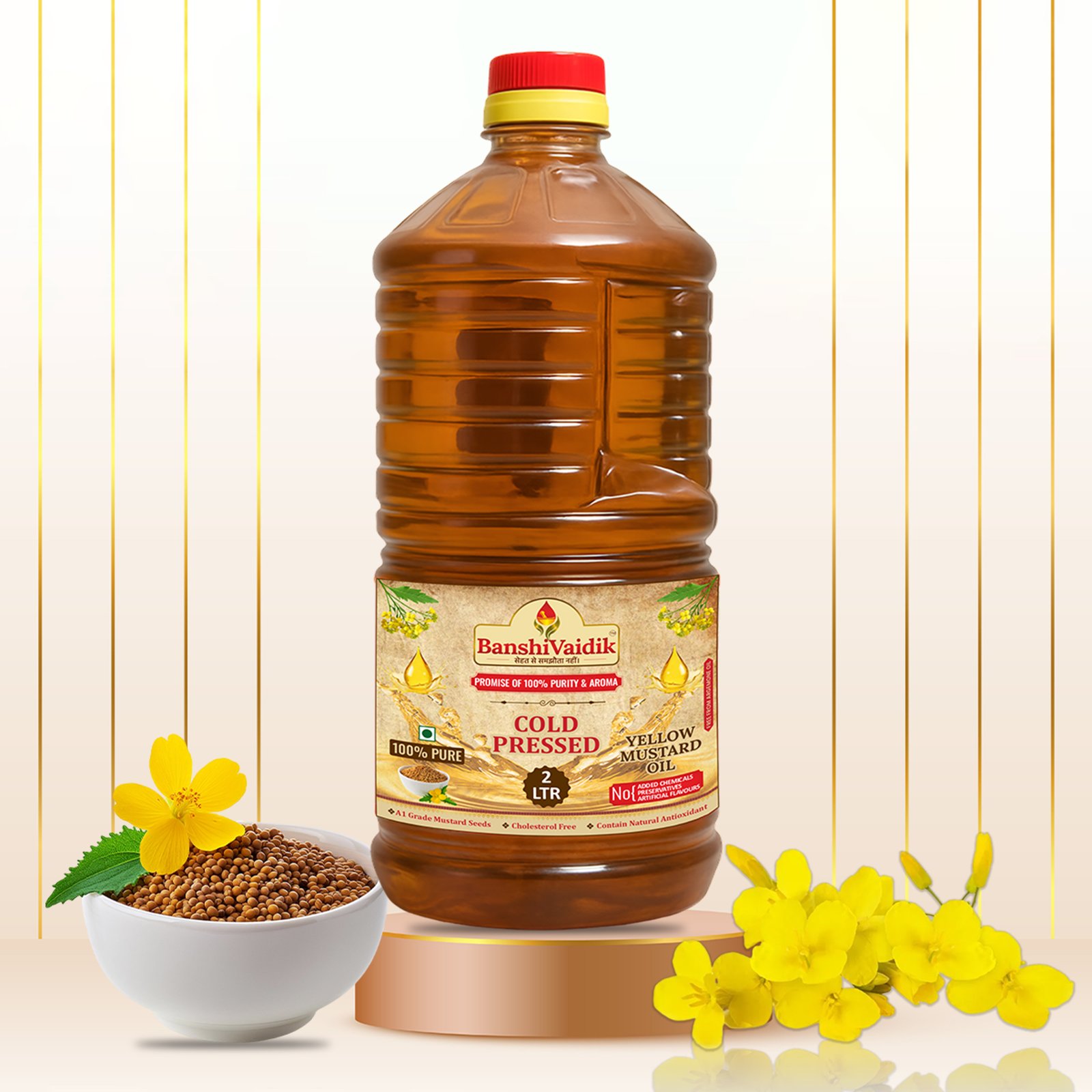 2Ltr. Cold Pressed Yellow Mustard Oil