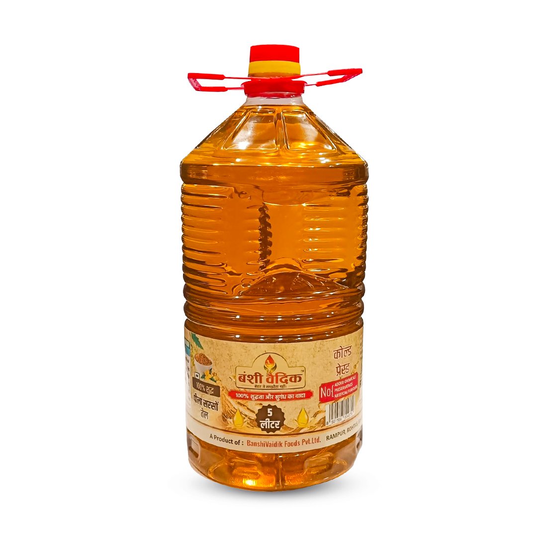 BanshiVaidik Suvarna Peeli Sarson 5Ltr. Cold Pressed Oil