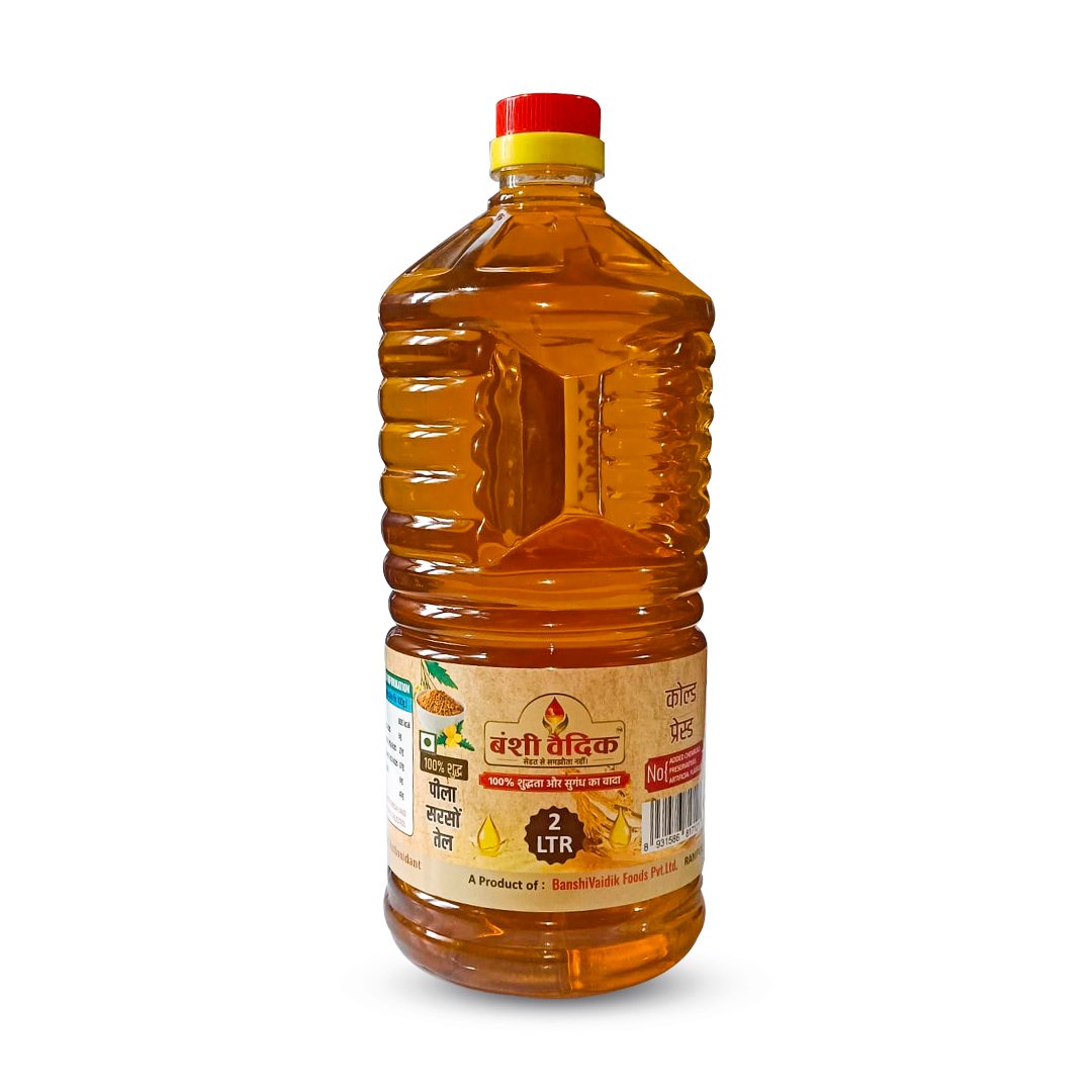 Yellow Cold Pressed Mustard Oil 2Ltr. (Peeli Sarson)